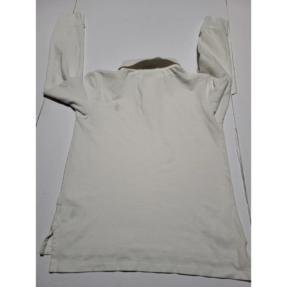 (#L4) Polo Ralph Lauren White Polo Long Sleeve Sz Youth Large (14-16l